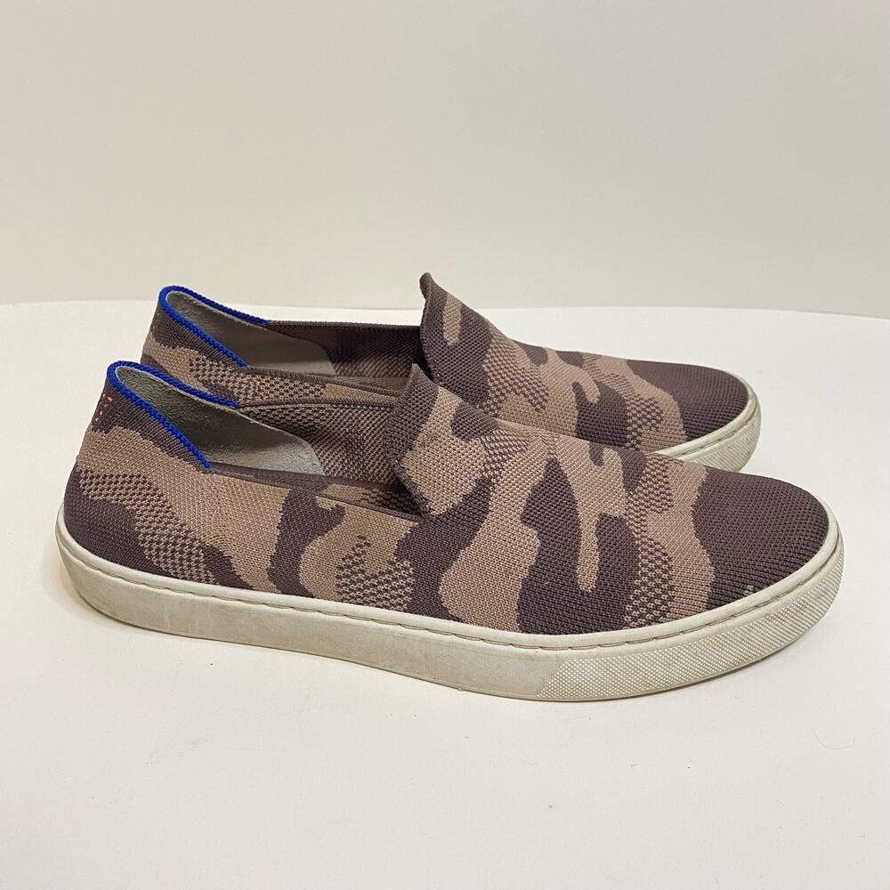 Rothy's Women's The Sneaker Taupe Brown Camo Size 9.5 Knit Slip On Loafer